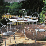 Mondo Viro Table ronde en métal peint "Springtime" de jardin moderne 130 x 130 cm 75 h (gris antique)