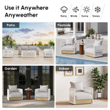 Homary Fauteuil de Jardin Pivotant 360°, Cadre Aluminium