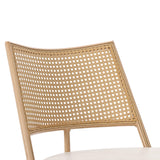 Merax Lot de 2 Chaises de Salle à Manger, Chaises de Cuisine avec Siège en Polyuréthane et Dossier en Rotin, Chaise Rembourrée pour Salle à Manger, Salon et Chambre à Coucher, Pieds en Métal, Beige