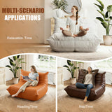 DUXMM Pouf Poire pour Adultes, Pouf Poire de Lecture en Mousse à mémoire de Forme avec Rembourrage en Fausse Fourrure, canapé de Sol Relaxant, Coin Lecture dans la Chambre, Fauteuil de Jeu Brown