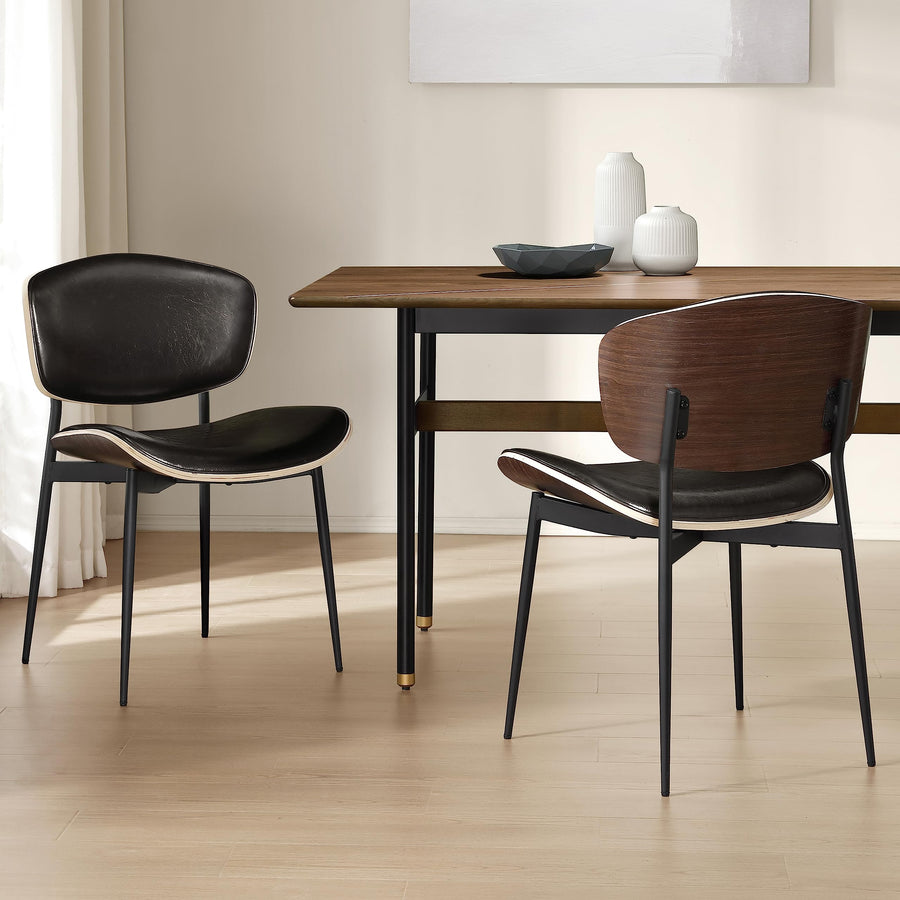 Zouron Chaise de Salle à Manger Moderne du Milieu du siècle Lot de 2,Chaise en Cuir rembourré,Chaise de Cuisine (Pieds en métal),Chaise de Salle à Manger,Noir Zouron Chaise de Salle à Manger Moderne du Milieu du siècle Lot de 2,Chaise en Cuir rembourré,Chaise de Cuisine (Pieds en métal),Chaise de Salle à Manger,Noir