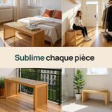 Banc en Bambou – Banc Entree & Banquette Bois Intérieur pour Salon, Chambre & Salle à Manger 90x33x43cm | Banquette en Bois, Assise d'entrée & Meuble de Lit | Capacité de Charge Jusqu'à 250 kg