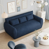 Vesgantti Canapé 3 Places Velours Côtelé sans Montage 200 x 94 x 80cm-Bleu