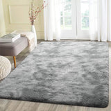 Tinyboy-hbq Tapis Chambre Modernes Tapis de Salon Soft Tapis à Poils Longs Shaggy Antidérapant Intérieur Moelleux épais (Gris Blanc, 160 x 230 cm)