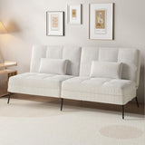 COMHOMA Canapé-lit avec Fonction de Couchage - Housse futon Convertible - Canapé d'angle - Canapé d'invité 3 Places - avec Dossier réglable en Velours côtelé Beige
