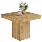 Tribesigns Table à Manger 100 cm, Table de Cuisine Carrée pour 4 Personnes pour Salle à Manger, Cuisine, Salon, Petits Espaces, avec Plateau et Pieds épais (Marron Clair)