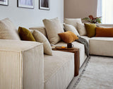 Lisa Design - Canapé Modulable d'angle Droit - Colombine en Velours Côtelé - Sofa Beige 5 Places - Salon