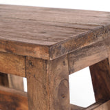 DESIGN DELIGHTS Tabouret en bois Monte - 30 x 20 x 21 cm (l x p x h) - Bois massif d'acajou - Tabouret rustique pour fleurs et plantes - Tabouret d'appoint - Tabouret décoratif - Couleur : 01