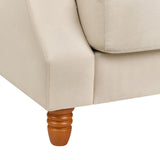 Canapé Fixe 2 Places en Velours Blanc Cassé avec Pieds en Bois et Rembourrage Moelleux pour Salon Design Glamour Beliani