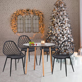 buybyroom chaises Salle Manger Lot de 4 Chaise scandinave avec Pieds en métal Chaise Salon Cuisine Confortable Chaise Salle a Manger, Noir