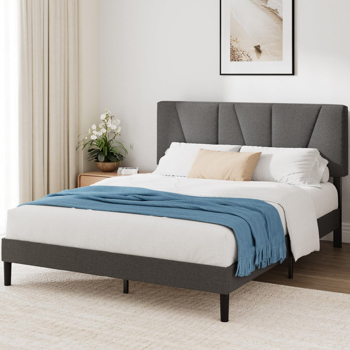 Zinus Maya Sommier 160x200 cm avec Lattes en Bois - Hauteur 30 cm - Tête & Cadre de Lit Double Tapissier - Montage Facile - Gris Foncé Zinus Maya Sommier 160x200 cm avec Lattes en Bois - Hauteur 30 cm - Tête & Cadre de Lit Double Tapissier - Montage Facile - Gris Foncé