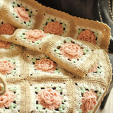 V&U Couverture jetée au Crochet pour canapé,Jeté de Canapé tissée à la Main en Tricot,Couverture décorative Boho,Couverture de lit tissée de Fleurs colorées pour canapé Inclinable Voyage