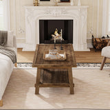 TRIBEWOOD Table Basse 120 cm pour Salon, Table Cocktail Centrale de Style Ferme avec Pieds en Bois Solides, Montage Facile