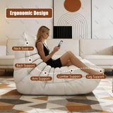 DUXMM Pouf Poire pour Adultes, Pouf Poire de Lecture en Mousse à mémoire de Forme avec Rembourrage en Fausse Fourrure, canapé de Sol Relaxant, Coin Lecture dans la Chambre, Fauteuil de Jeu Brown