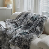 Wajade Couverture en Fausse Cachemire Fourrure en Peluche, Gris Crème, Couverture Polaire Haute Qualité, Poil Long Douce et Confortable, Plaid Canape 160 x 200 cm