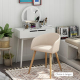 HOMCOM Lot de 2 chaises de Salle à Manger Chaise de Cuisine Design scandinave - Pieds inclinés effilés Bois Caoutchouc - Assise Dossier accoudoirs ergonomiques Aspect Lin Beige