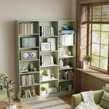 HOMCOM Bibliothèque 6 Niveaux 17 Compartiments 149 x 23,6 x 188 cm Vert