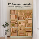 HOMCOM Bibliothèque 6 Niveaux 17 Compartiments 149 x 23,6 x 188 cm Vert