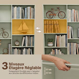 HOMCOM Bibliothèque 6 Niveaux 17 Compartiments 149 x 23,6 x 188 cm Vert