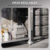 HOMCOM Table de Travail en Acier Inoxydable Table de préparation 2 étagère, Plan de Travail pour Cuisine, Garage, Jardin, 90 x 60 x 86 cm, argenté