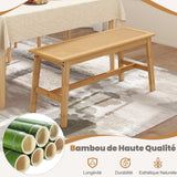 RELAX4LIFE Banc Chaussures Entrée 100 CM en Rotin, Banc Salle à Manger en Bambou Amana Cannage avec Tissé à la Main, Banquette, Bout de Lit pour Entrée Cuisine Salon Chambre Naturel
