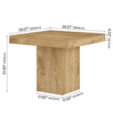 Tribesigns Table à Manger 100 cm, Table de Cuisine Carrée pour 4 Personnes pour Salle à Manger, Cuisine, Salon, Petits Espaces, avec Plateau et Pieds épais (Marron Clair)