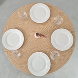 Ragaba Jubi Table à Manger Ronde diamètre 80cm Frêne