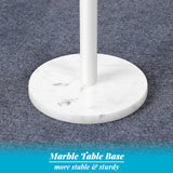 Smusei Table Basse Ronde Noire avec Base en Marbre - Table d'Appoint de 32 cm pour Canapé, Salon, Chambre à Coucher et Petit Espace - Blanche