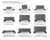 VANT Panneaux Muraux d'appoint Rembourrés - Paquet de 4 - Facile à Installer - Double Tête de lit King Size (En Velours Bleu Paon, 76cm de Large)