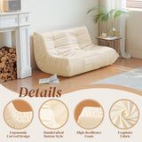Gazecaia Canapé causeuse au coin du feu. Pouf poire moderne en tissu de lin en microfibre de qualité supérieure, canapé Togo, canapé d'angle pour salon, chambre à coucher, salon, bureau, beige