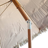 Parasol de jardin/plage Hawaii 200cm tiges en fibre de verre, tissu polyester + PP, tube en acier laqué couleur bois