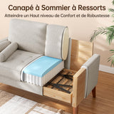 Vesgantti Petit Canapé 2 Places en Lin Ashbeige 121cm Coussin à Ressorts, Accoudoirs, Salon Moderne, Causeuse Fixe