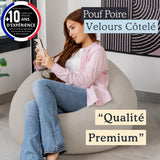 bananair - Pouf Poire Velours Côtelé, Housse Lavable, 80x70 cm, Beige