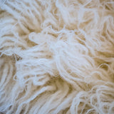 Flokati Tapis en laine à poils longs Ivoire 140 x 200 cm