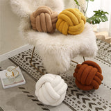 YT-KOKE Sherpa Fleece Round Knot Ball Pillow, Coussin Ddécoratif Knot pour Canapé-lit Chaise Sol, Oreiller Décoratif Jeté, Coussin Rond pour Les Copines Jouant à la Photographie (Yellow,22cm)