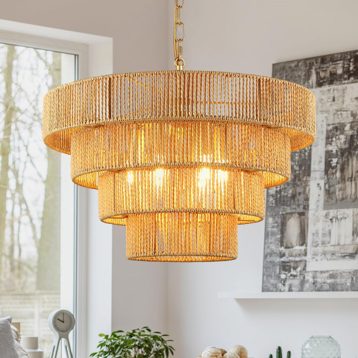 Schindora 50Cm Suspension Rotin Boho,Tissé À La Main Lustre 6-Lights Suspension Luminaire 4 Round Transitional Rustic Grand Suspension Naturelle Pour Cuisine Chambre Salon Couloir,Laiton Schindora 50Cm Suspension Rotin Boho,Tissé À La Main Lustre 6-Lights Suspension Luminaire 4 Round Transitional Rustic Grand Suspension Naturelle Pour Cuisine Chambre Salon Couloir,Laiton