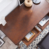 Table de Bureau Bois de caoutchouc stable PC Bureau à la maison Bureau avec 2 tiroirs de stockage Table d'étude de style de campagne simple, brun rustique Bureau d'ordinateur ( Color : 0.8 meters )