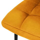 ML-Design Set de 4 Chaise de Salle à Manger, Jaune Moutarde, Revêtement en Velours, Pieds en Métal Noir, avec Dossier Ergonomique, Design Moderne, pour Le Salon Bureau Chambre Cuisine Table à Manger