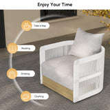 Homary Fauteuil de Jardin Pivotant 360°, Cadre Aluminium