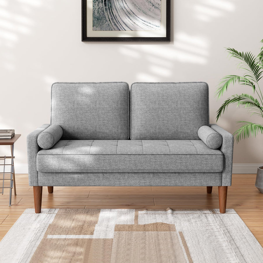 Vesgantti Petit Canapé 2 Places Gris Clair, Canapé en Lin 121cm avec Coussin à Ressorts, Mini Canapé Chambre avec Accoudoirs, Canapé de Salon Moderne, Canapé Fixe 2 Places, Gris Clair Causeuse Vesgantti Petit Canapé 2 Places Gris Clair, Canapé en Lin 121cm avec Coussin à Ressorts, Mini Canapé Chambre avec Accoudoirs, Canapé de Salon Moderne, Canapé Fixe 2 Places, Gris Clair Causeuse