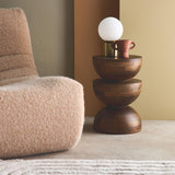 sweeek - Table d'appoint. Bout de canapé. Table de Chevet. Tabouret en Bois de manguier. Noyer. Sita. Ø30 x H 45cm