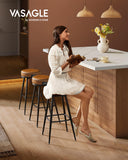 VASAGLE EKHO Collection - Tabouret de Bar Pivotant à 360°, Lot de 2, Hauteur de Bar, PU avec Coutures, Style Moderne Mi-siècle, Hauteur 76 cm, pour Cuisine, Bar, Montage Facile, Marron Caramel