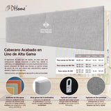 DHOME Tête de lit tapissée en lin naturel uni (lin perle, 180 cm, double (lits 180/190)