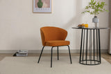 Chaise de salle à manger de luxe en velours avec fonction pivotante et pieds en métal Orange