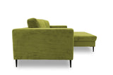 DOMO. collection Modica Canapé d'angle Moderne en Forme de L sans Sol - 244 x 173 x 83 cm (l x p x h) - Vert