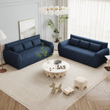 Vesgantti Canapé 3 Places Velours Côtelé sans Montage 200 x 94 x 80cm-Bleu