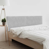 DHOME Tête de lit tapissée en lin naturel uni (lin perle, 180 cm, double (lits 180/190)