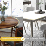 GIANTEX Table à Manger Rustique en Bois avec Plateau Rond et Pieds Incurvés, Table Ronde pour 4 Personnes, Cadre en Bois de Caoutchouc, pour Cuisine, Salle à Manger, Salon, 100 x 100 x 73 cm (Noyer)