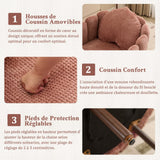 Ckaff Fauteuil de Salon avec Coussin, Fauteuil Coiffeuse avec Dossier Pétale, Chaise Coquillage avec Pied Bois Chaise Coiffeuse Coussin Confortable pour Salon Bureau Chambre (Rose, Lot de 1)