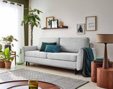 Lisa Design - Canapé Convertible avec Coffre Dan en Velours Côtelé - Canapé Lit - Sofa Gris Clair 3 Places - Salon